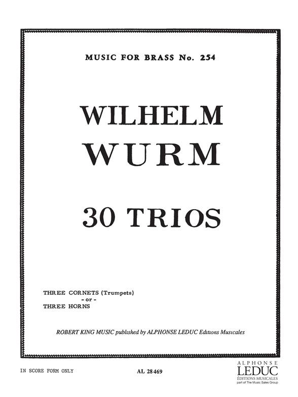 30 trios  for 3 cornets (trumpets, horns)  score