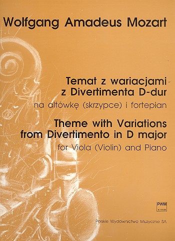 Theme with variations from divertimento&nbsp;&nbsp;D major for viola (violin) and piano&nbsp;&nbsp;Szaleski, Mieczystaw, ed