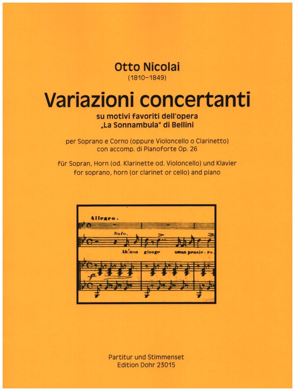 Variazioni concertanti op.26&nbsp;&nbsp;für Sopran, Horn und Klavier&nbsp;&nbsp;Partitur und Stimmen