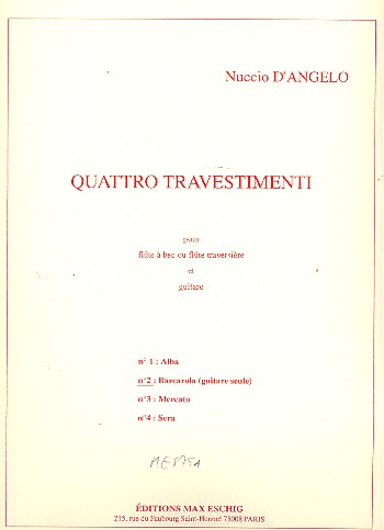 Travestimento no.2 barcarola  pour guitare seule ou guitare  et flute alto