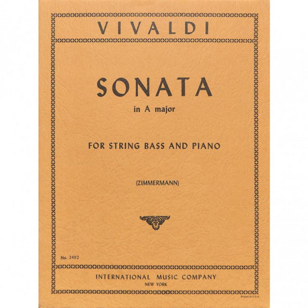 Sonata a major&nbsp;&nbsp;for string bass and piano&nbsp;&nbsp;Zimmermann,, ed
