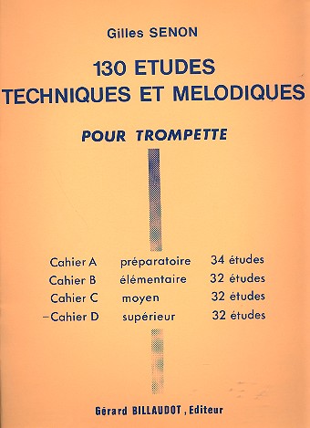 130 études techniques et&nbsp;&nbsp;mélodiques vol.D 32 études&nbsp;&nbsp;superieur pour trompette