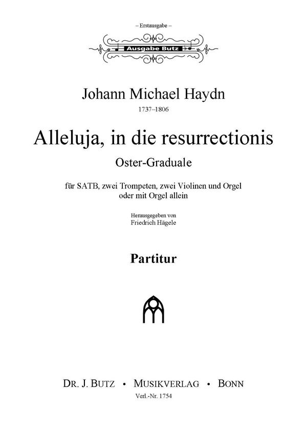 Alleluja in die resurrectionis  für gem Chor, 2 Violinen, 2 Trompeten und Orgel  Partitur