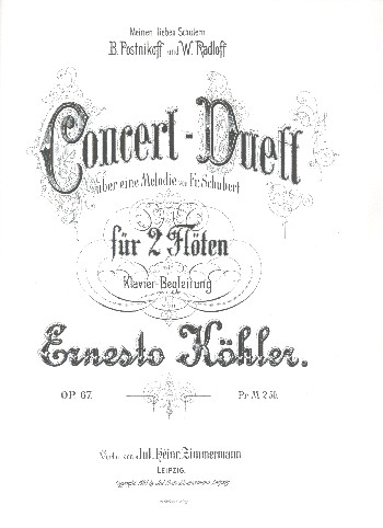 Erstes Konzertduett op.67 über eine Melodie von Schubert  für 2 Flöten und Klavier  Archivkopie