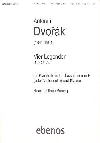 4 Legenden op.59  für Klarinette, Bassetthorn in F (Vc) und Klavier  Partitur und Stimmen