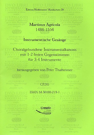 Instrumentische Gesänge Choralgebundene Instrumentalkanons