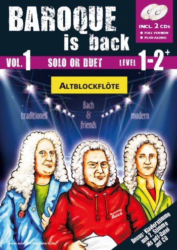 Baroque is back vol.1 (+2 CD's)  für 1-2 Altblockflöten  (Klavier ad lib zum Ausdrucken als PDF)