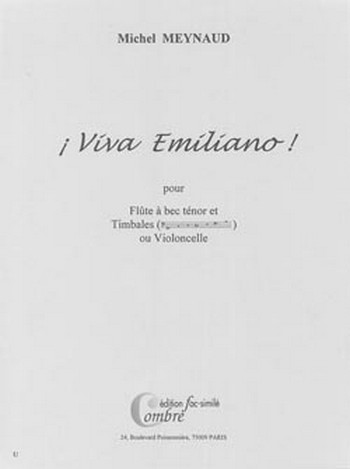 Viva Emiliano pour flute a bec  tenor et timbales ou violoncelle  