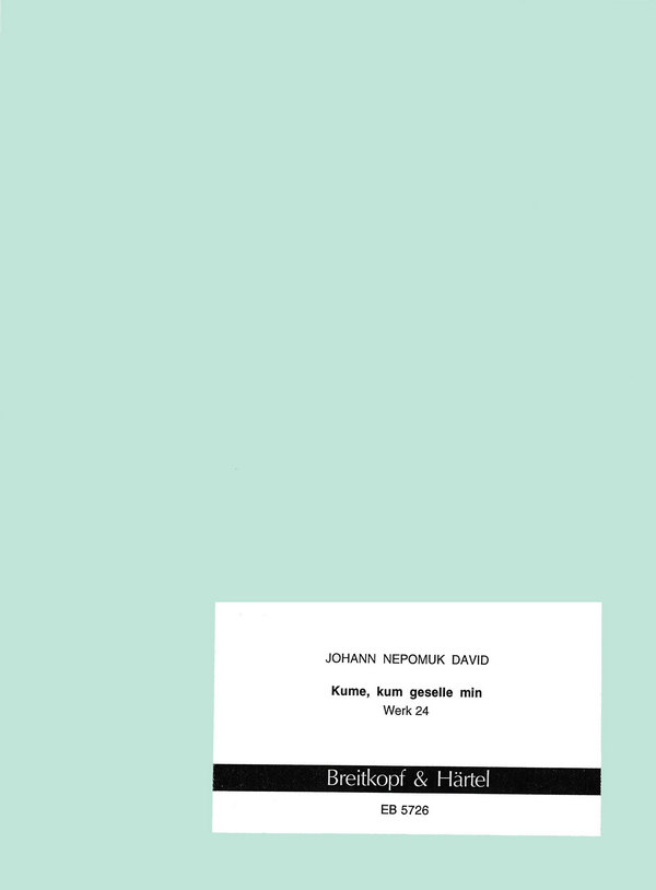 Kume kum geselle min Werk 24&nbsp;&nbsp;für Flöte, Oboe, Klarinette, Horn, Fagott und Klavier&nbsp;&nbsp;Partitur