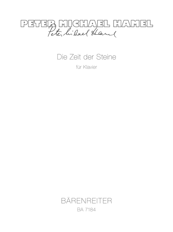 Die Zeit der Steine  für Klavier  