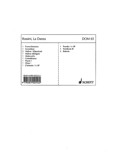 La danza für Salonorchester&nbsp;&nbsp;&nbsp;&nbsp;