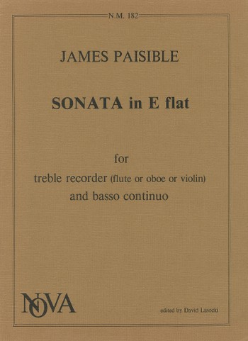 Sonata e flat major for treble  recorder (or flute, ob, vl) and bc  