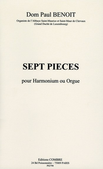 7 pieces &nbsp;&nbsp;gpour harmonium ou orgue&nbsp;&nbsp;