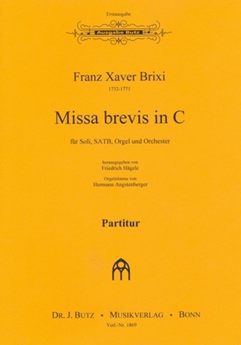 Missa brevis C-Dur  für Soli, gem Chor und Orchester  Partitur