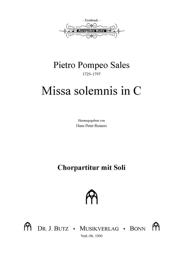 Missa solemnis C-Dur  für gem Chor und Orchester  Partitur gestempelt