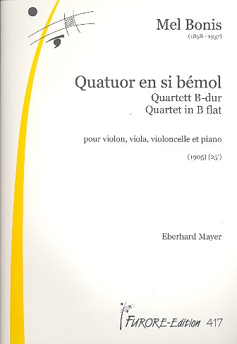 Quartett B-Dur  für Violine, Viola, Violoncello und Klavier  Partitur und Stimmen