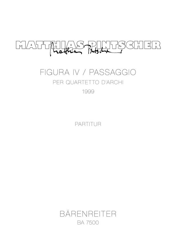 Figura 4 - Pasaggio für Streichquartett  Partitur  