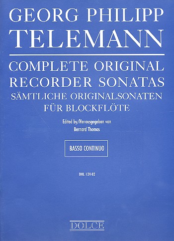 Sämtliche Originalsonaten&nbsp;&nbsp;für Blockflöte und Bc&nbsp;&nbsp;3 Stimmen