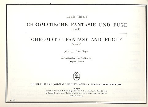 Chromatische Fantasie und Fuge a-Moll  für Orgel  