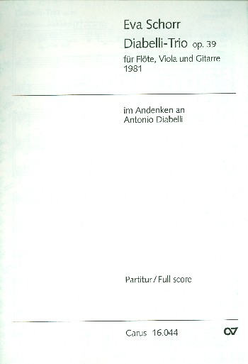 Diabelli-Trio op.39 für Flöte, Viola  und Gitarre im Andenken an Diabelli  Partitur und Stimmen