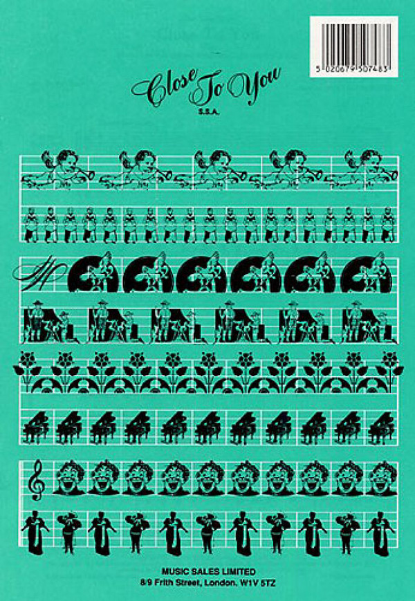 Close to you   for female chorus (SSA) and piano    chorus score