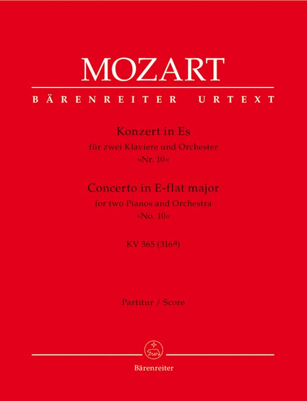 Konzert Es-Dur KV365 für 2 Klaviere&nbsp;&nbsp;und Orchester,  Partitur&nbsp;&nbsp;Wolff, Christoph,  Hrsg.