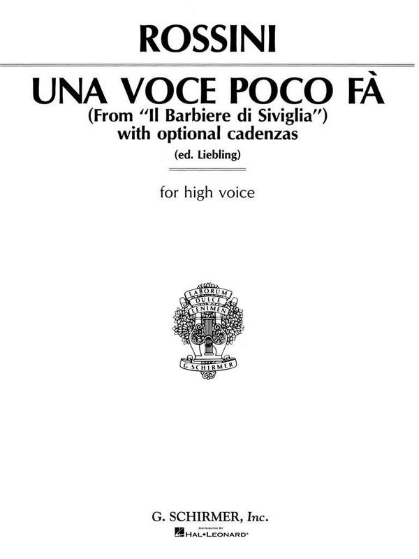 Una voce poco fa for high voice and piano&nbsp;&nbsp;(with optional cadenzas)&nbsp;&nbsp;