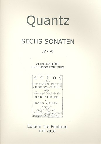 6 Sonaten Band 2 (Nr.4-6)  für Altblockflöte und Klavier  
