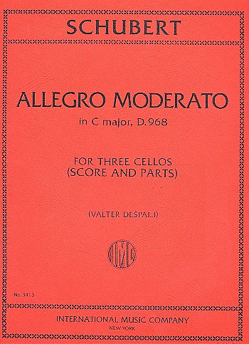 Allegro moderato C-Dur D968  für 3 Violoncelli  Partitur und Stimmen
