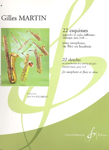 22 esquisses pour saxophone&nbsp;&nbsp;ou flute ou hautbois&nbsp;&nbsp;approche de styles differents