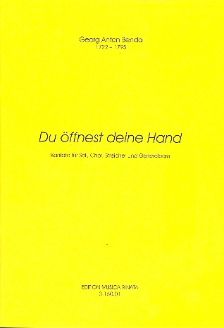 Du öffnest deine Hand Kantate  für Soli, Chor, Streicher und Bc  Partitur