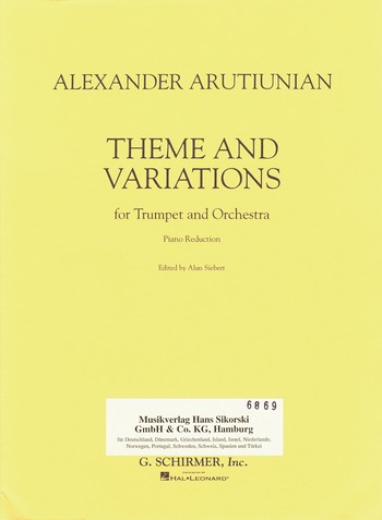 Theme and variations&nbsp;&nbsp;for trumpet and orchestra&nbsp;&nbsp;for trumpet and piano