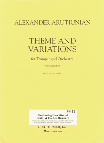 Theme and variations for trumpet  and orchestra for trumpet and piano  
