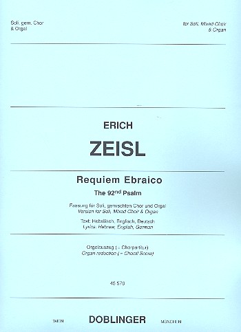 Requiem ebraico für Soli, gem Chor, Orgel und  Orchester Fassung für Soli, gem Chor und Orgel  Orgelauszug