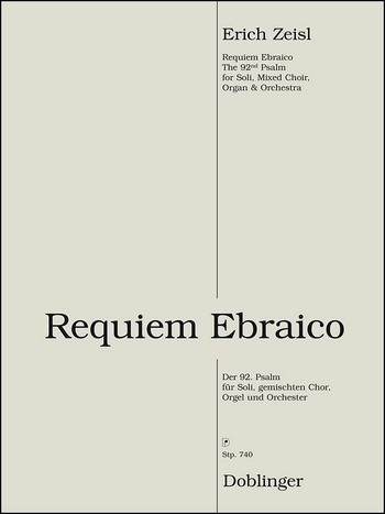 Requiem Ebraico (Psalm 92) für Soli,  gem Chor, Orgel und Orchester  Studienpartitur