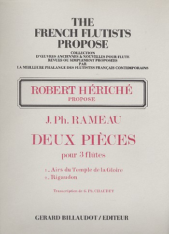 2 pièces pour 3 flûtes  partition et parties  Chaubet, G.Ph., arr.