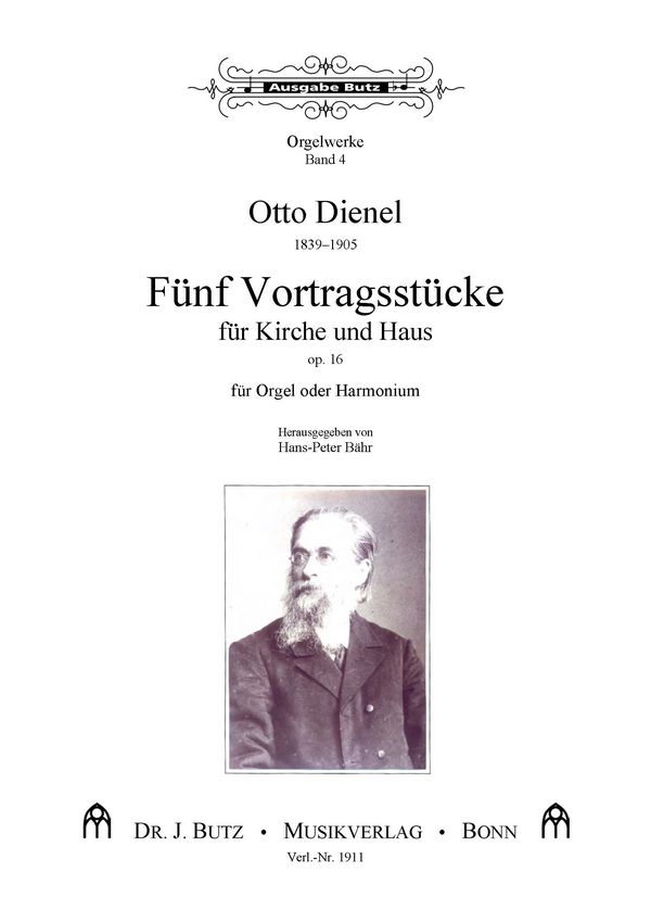 5 Vortragsstücke für Kirche und Haus  für Orgel (Harmonium)  Bähr, Hans-Peter, Ed