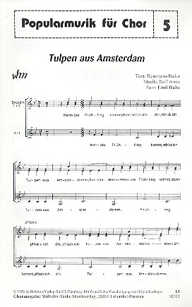 Tulpen aus Amsterdam&nbsp;&nbsp;für Frauenchor a cappella&nbsp;&nbsp;Chorpartitur