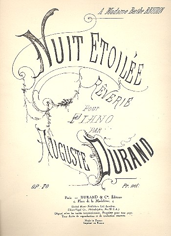 Nuit etoilee op.70   pour piano  