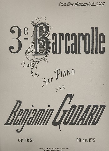 Barcarolle no.3 op.105   pour piano  