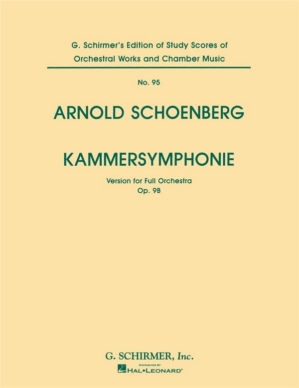 Kammersymphonie op.9b version for  full orchestra,  score  