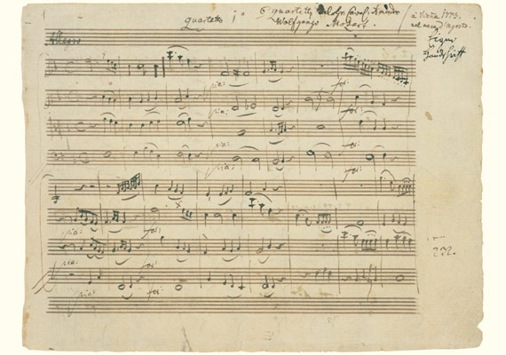 Wolfgang Amadeus Mozart - Postkarte 'Mozart - Streichquartett'