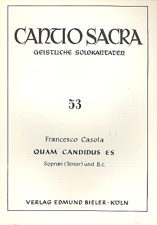 Quam candidus es für Sopran und Bc.&nbsp;&nbsp;&nbsp;&nbsp;