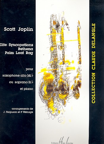 Elite syncopations, Bethena  et Palm leaf rag pour  saxophone alto ou soprano et piano