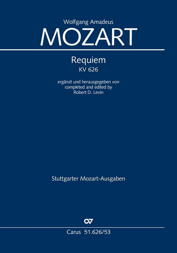 Requiem KV626&nbsp;&nbsp;für Soli, gem Chor und Orchester&nbsp;&nbsp;Klavierauszug
