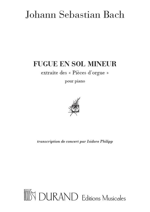 Fugue sol mineur pour  piano  extrait des pieces d'orgue