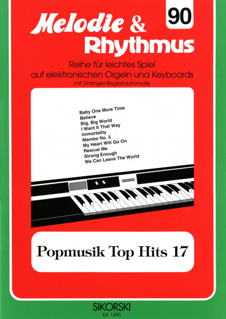 Popmusik Top hits Band 17&nbsp;&nbsp;für E-Orgel und Keyboards&nbsp;&nbsp;