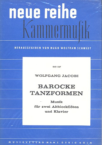 Barocke Tanzformen für 2 Altblockflöten  und Klavier  