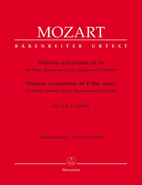 Sinfonia concertante Es-Dur KVAnh.1,9&nbsp;&nbsp;für Oboe, Klarinette, Horn, Fagott und Orchester&nbsp;&nbsp;Klavierauszug mit Solostimmen