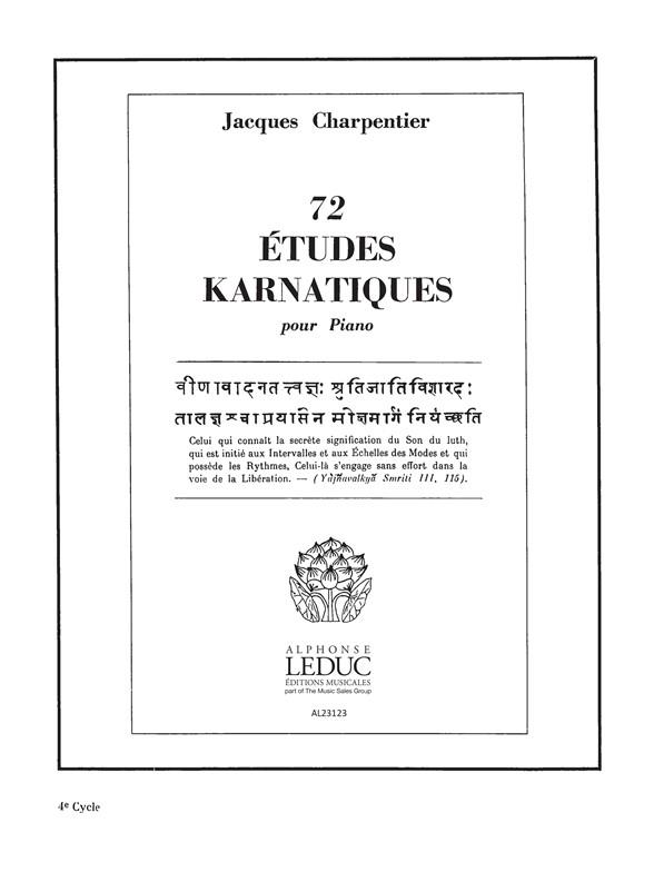 72 etudes karnatiques vol.4&nbsp;&nbsp;(nos.19-24) pour piano&nbsp;&nbsp;